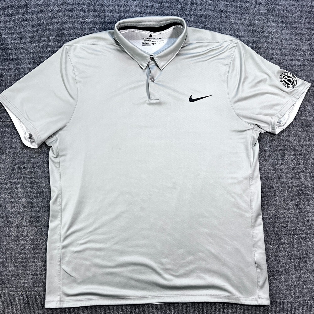 Nike Golf Gray Men;s Polo Shirt Womens XL Gray‎ Short Sleeve Modern Fit Dri-Fit